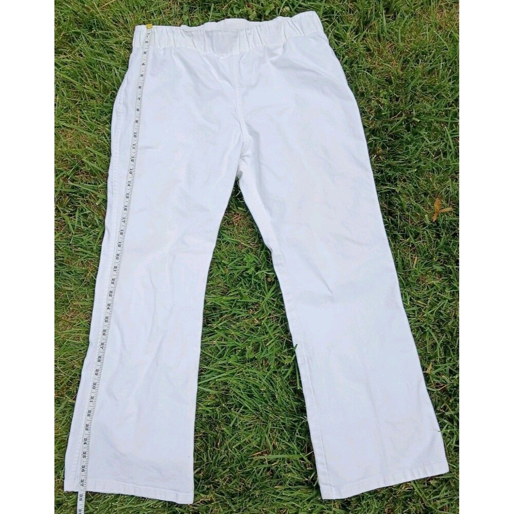 Coastal Grandma White Pull On Pants Petite Large Minimalist Classic Preppy